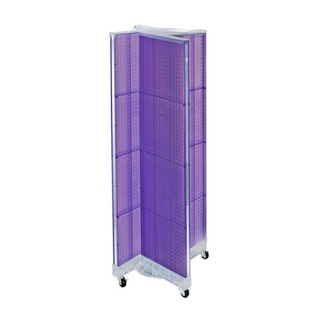 Azar Displays Pinwheel Pegboard Floor Display on Wheeled Base. Panel Size: 16''W x 60''H 700421-PUR
